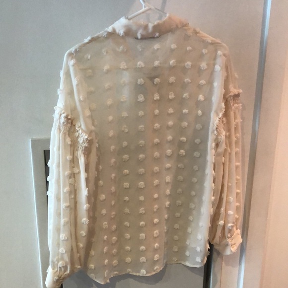 Zara Cream Polka Dot Blouse - Picture 3 of 3